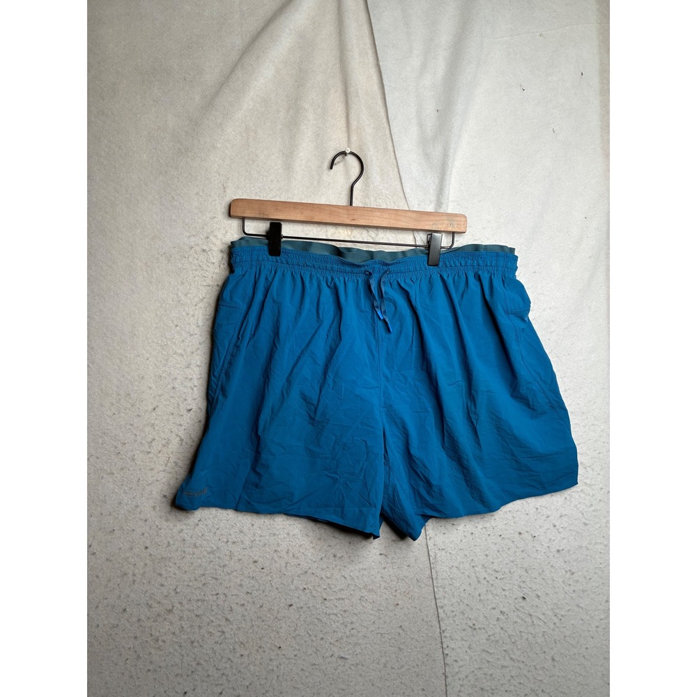 Janji Mens AFO Middle Running Shorts Blue 5 Inch Inseam XL